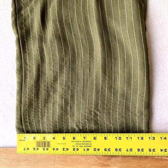 Flying Tomato Jumpsuit Women's M Green Striped Belted Cross Cutout Back V-Neck - Picture 10 of 12